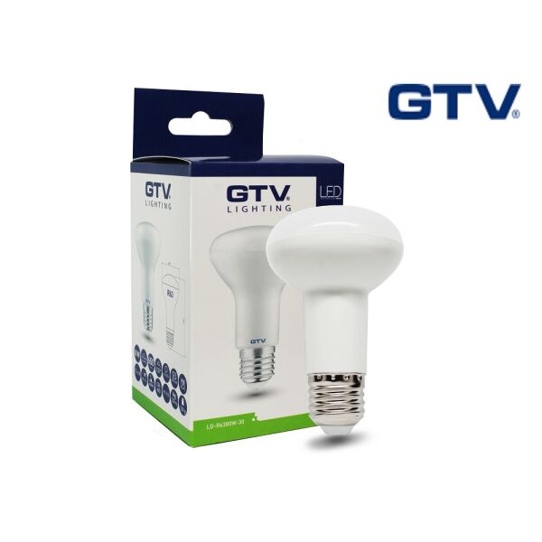 

Светодиодная лампа GTV, 8W, 3000K, тёплого свечения, цоколь - Е27, R63, 2 года гарантии!