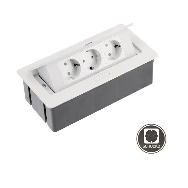 

Удлинитель GTV, встраиваемый, SOFT, 3 гнезда, провод 1.5 м, белый, SCHUKO