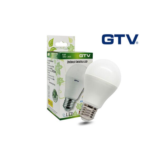 

Светодиодная лампа GTV, 6W, 3000К, тёплого свечения, цоколь - Е27, 2 года гарантии!