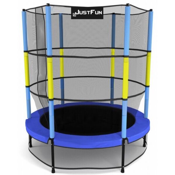 

Батут для детей Just Fun NEW 140 см голубой/желтый, батут с сеткой, до 60 кг