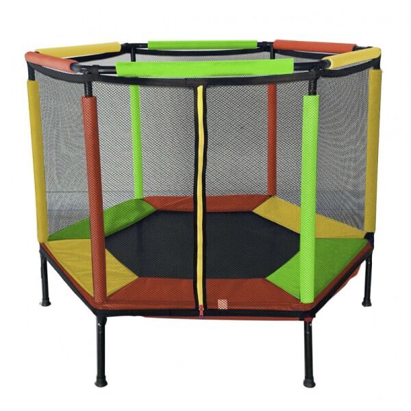 

Батут манеж для детей Just Fun NEW 140 см Мульти-Красный, батут с внешней сеткой, до 60 кг