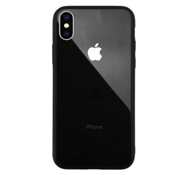 

Чехол стеклянный Glass case для IPhone X/Xs (04) Black черный