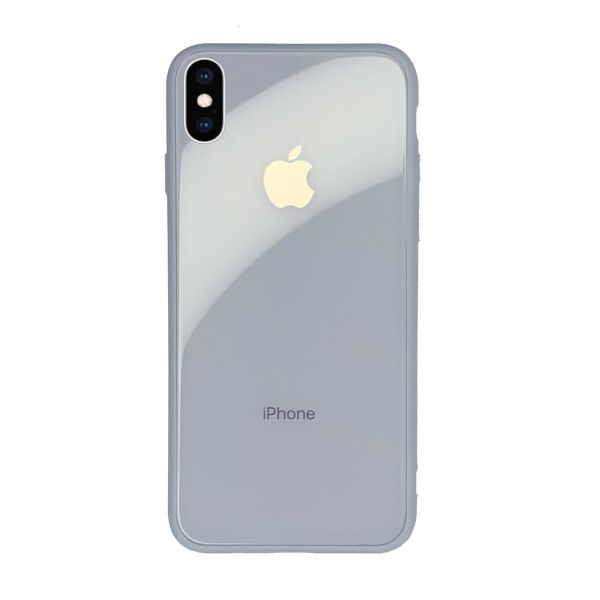 

Чехол стеклянный Glass case для IPhone X/Xs (06) Mist blue голубой