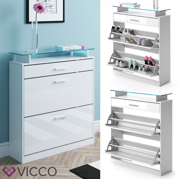 

Шкафчик для обуви с подсветкой Vicco Alex, белый