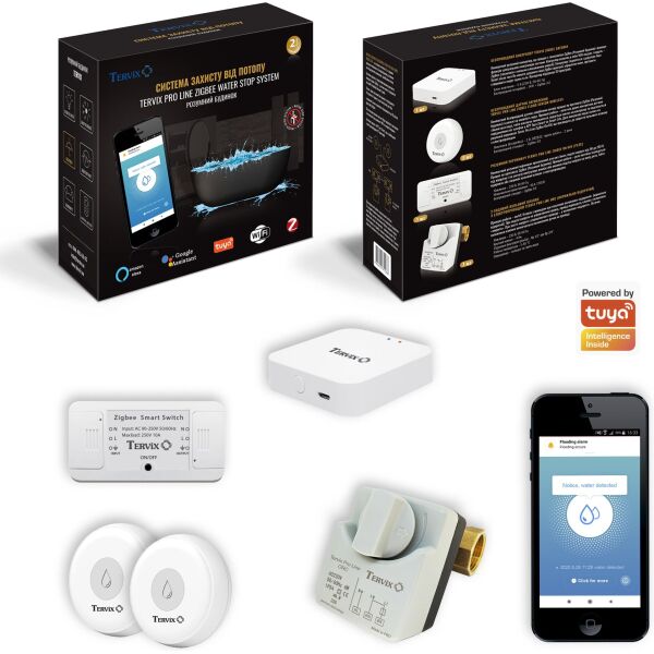 

Система защиты от потопа для умного дома Tervix ZigBee Water Stop на 1 трубу 1/2" 4912611