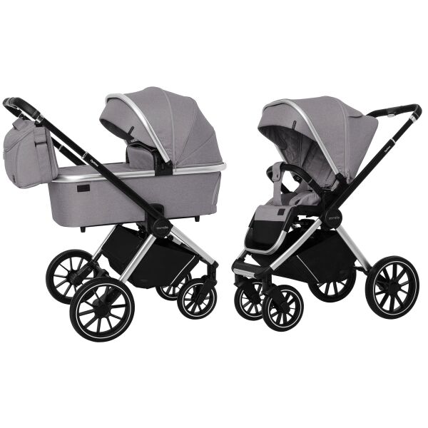 

Детская прогулочная коляска 2 в 1 Carrello Optima (Каррелло Оптима) CRL-6503 (2in1) Mirror Grey, лен (6900085002408) Цвет Серый