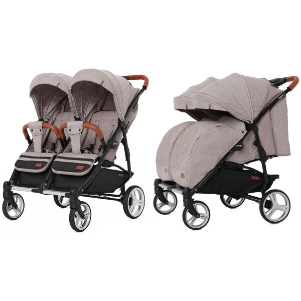 

Детская прогулочная коляска Carrello Connect (Каррелло Конект) CRL-5502 Cotton Beige для двойни, в льне с дождевиком Цвет Бежевый
