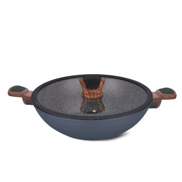 

Вок Fissman DIAMOND GREY 3,6 л со стеклянной крышкой (14302)