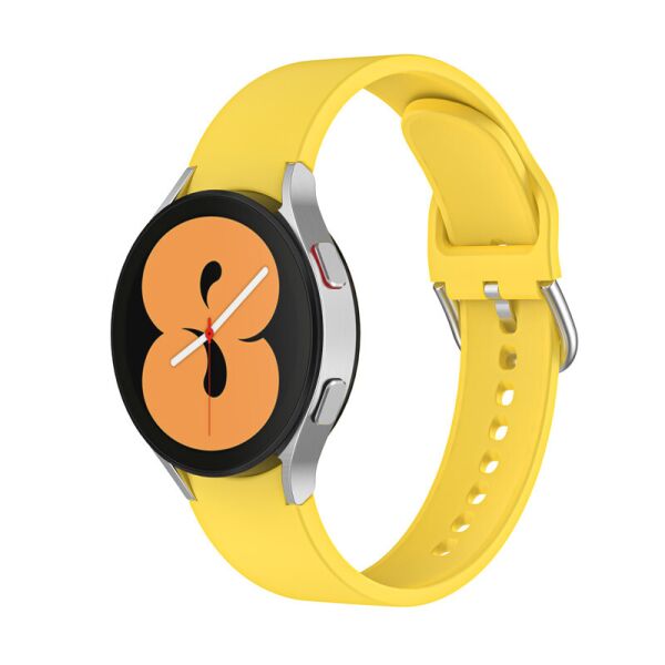 

Ремешок для Samsung Galaxy Watch 4 - желтый / ширина крепления 20мм / силикон / размер L / Watchbands OneLine (WB00S4GALAXYONELINE4)