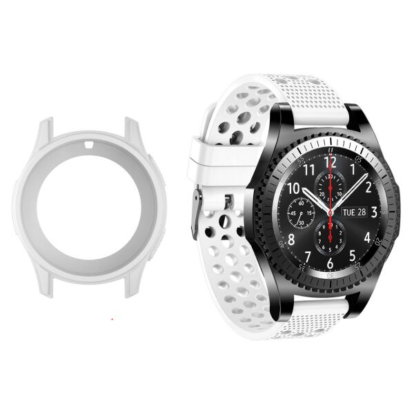 

Комплект Watchbands: силиконовый ремешок double белый + чехол белый для Samsung Gear S3 Frontier / Samsung Galaxy 46mm (WBKW-46-1-2-1)