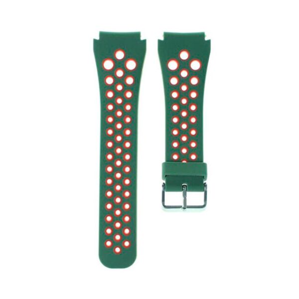 

Силиконовый перфорированный ремешок Watchbands для Samsung Galaxy Watch 3 45mm / Samsung Galaxy Watch 46mm - зелено-красный (WB008REDGREEN-2021-4)