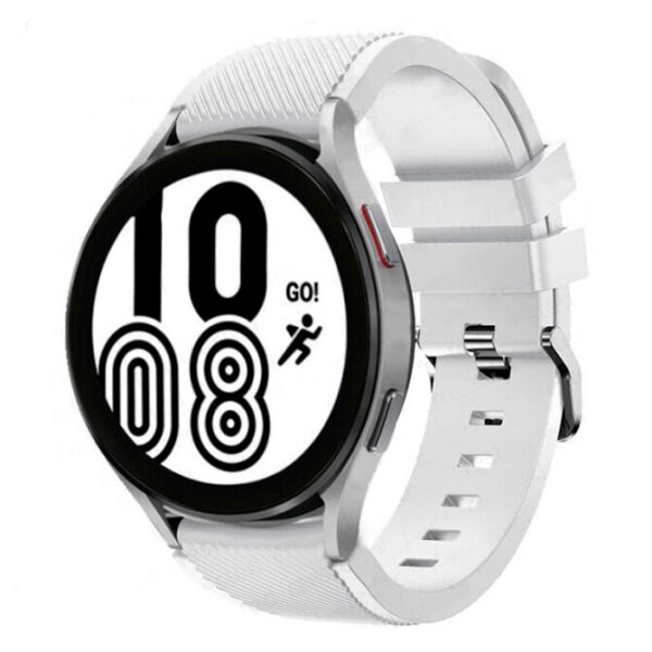 

Ремешок для Samsung Galaxy Watch 4 - белый / ширина крепления 20мм / размер L / силикон / Watchbands Gear (WB00S4GEAR7)