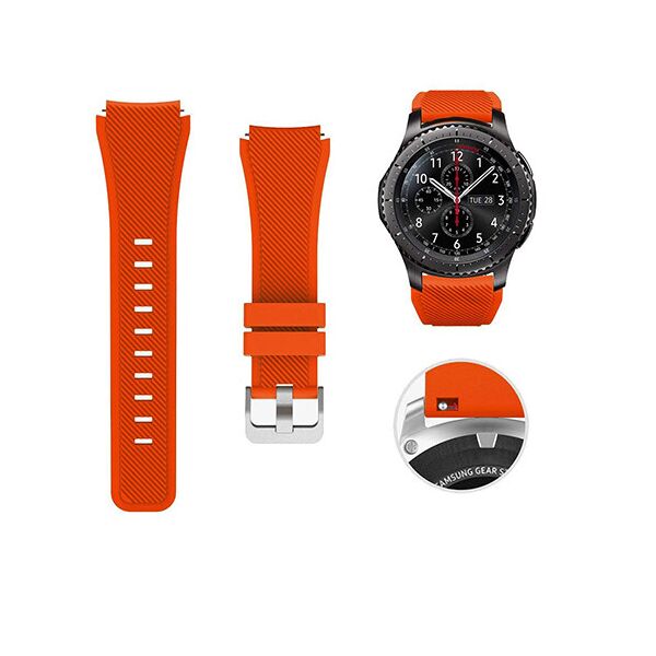 

Силиконовый ремешок Watchbands для Samsung Gear S3 / Samsung Galaxy Watch 46mm Silver - оранжевый (WB001ORANGE20)