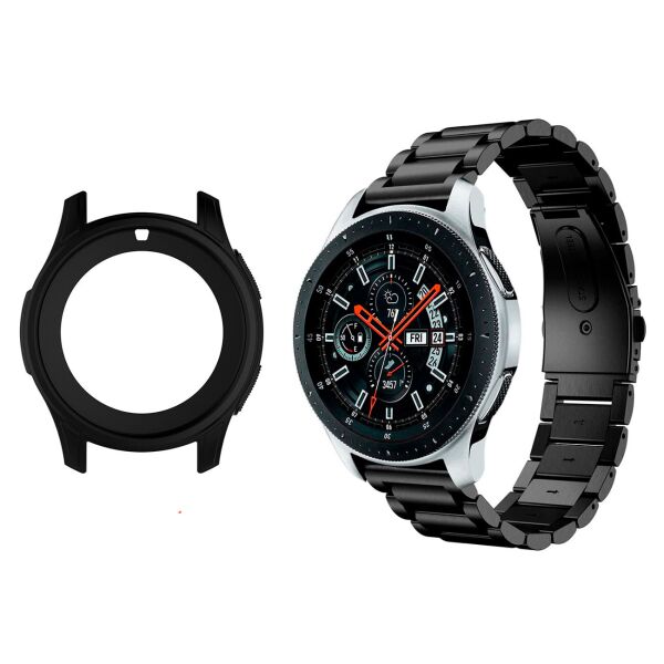 

Комплект Watchbands: металлический ремешок Premium черный + чехол черный для Samsung Gear S3 Frontier / Samsung Galaxy 46mm (WBKW-46-2-1)