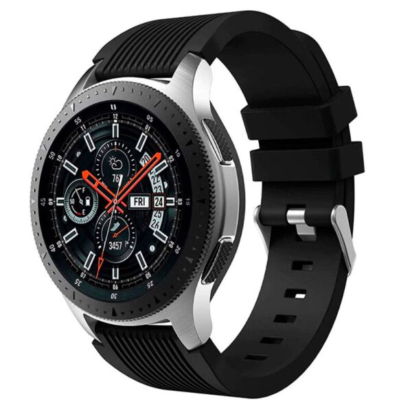 

Силиконовый ремешок Watchbands для Samsung Gear S3 Frontier черный - размер S маленький / ширина крепления 22мм (WB001GALAXYBLACKS3C)