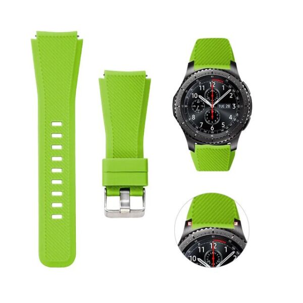 

Силиконовый ремешок Watchbands для Samsung Gear S3 / Samsung Galaxy Watch 46mm Silver - зелёный (WB001GREEN20)