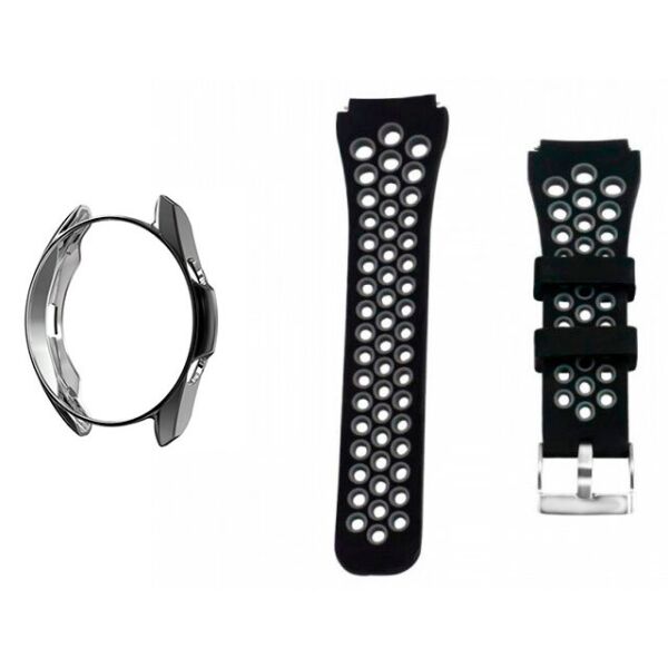 

Комплект Watchbands: силиконовый перфорированный ремешок черный + чехол черный для Samsung Galaxy Watch 3 45mm (WBKW-345-8)