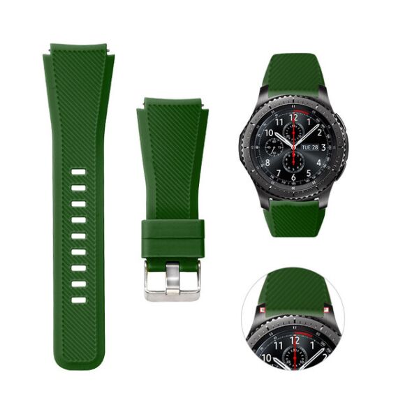 

Силиконовый ремешок Watchbands для Samsung Gear S3 - тёмно-зеленый (WB001DARKGREENS33)