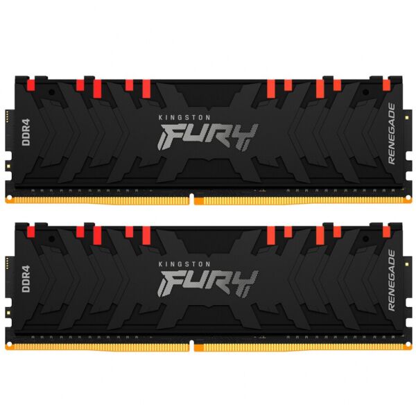 

Модуль памяти для компьютера DDR4 16GB (2x8GB) 4000 MHz Renegade RGB Black Kingston Fury (ex.HyperX) (KF440C19RBAK2/16)