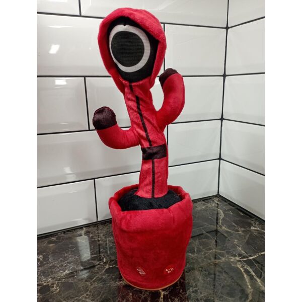 

Интерактивная игрушка говорящий танцующий Кактус (Надзиратель Круг Игра в Кальмара) повторюшка с подсветкой