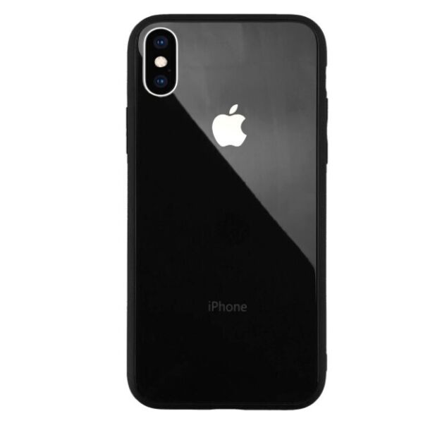 

Чехол стеклянный Glass case для IPhone X/Xs (04) Black черный