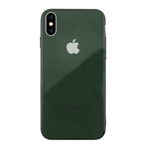 

Чехол стеклянный Glass case для IPhone X/Xs (05) Forest green темно зеленый