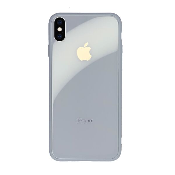 

Чехол стеклянный Glass case для IPhone X/Xs (06) Mist blue голубой