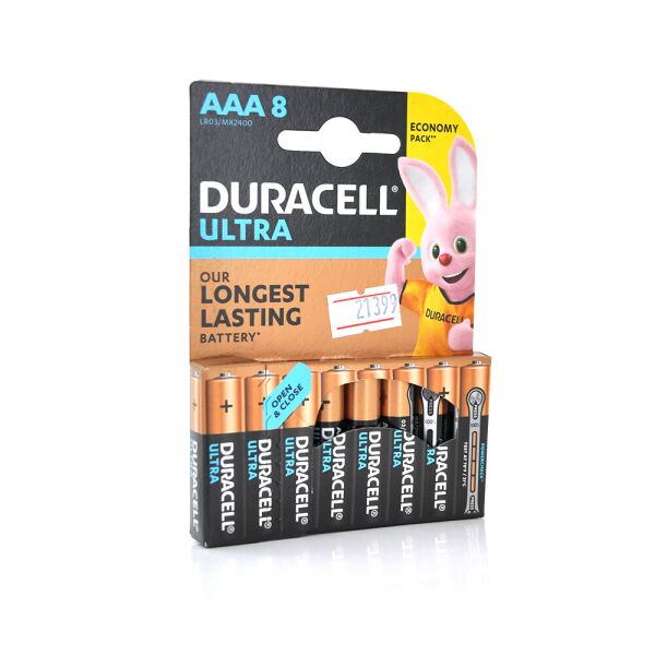 

Батарейка лужна DURACELL LR03 (ААА) KPD ULTRA, 8шт в блістері, ціна за блістер