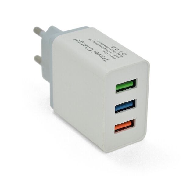 

СЗУ 110-240V, 3xUSB, 5V / 2,4A, White, Blister-box