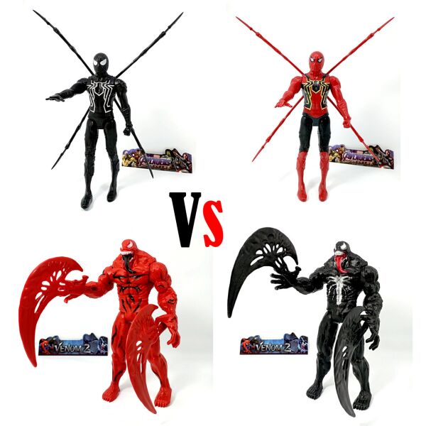 

Набор из 4шт Фигурок Человек-Паук Spider-Man Vs Веном 2 Venum 2 15см со Светом на груди