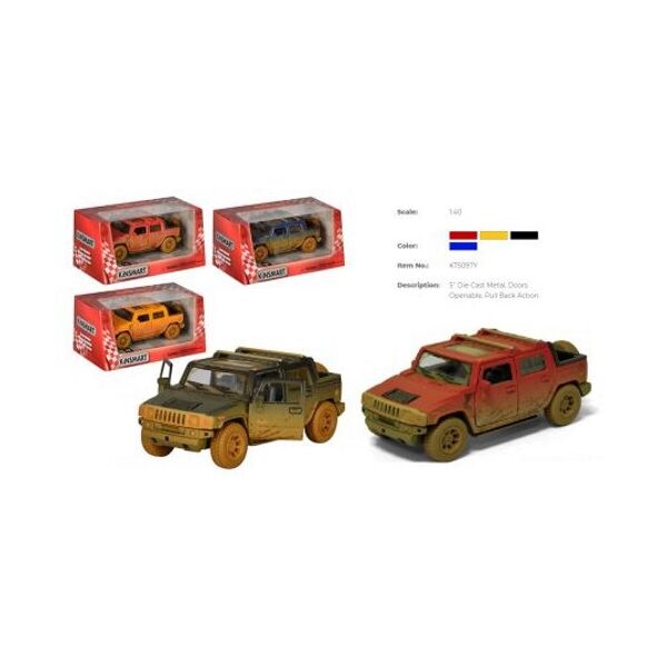 

Машина метал. "Kinsmart" "Hummer", 1:40, откр.двери, рез.колеса, 4 цв., в кор. 16*8,5*7см., (24шт)