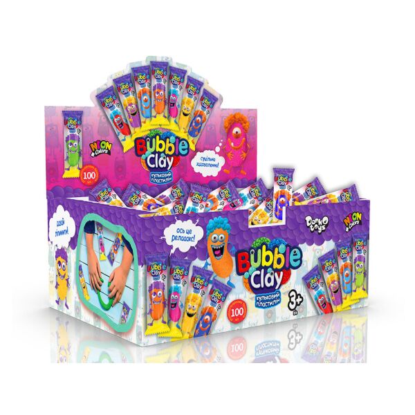 

Набор для творчества "BUBBLE CLAY" укр., в брикетах 10,5*3,5*2,2см (100шт)