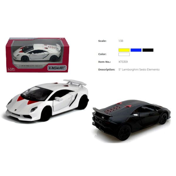

Машина метал. "Kinsmart" "Lamborghini Sesto Elemento", в кор. 16*8*7,5см (96шт/4)