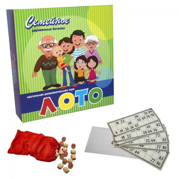 

Лото "Семейное" с деревянными боченками, в кор. 26*26*10см, ТМ Стратег, Украина (5шт)