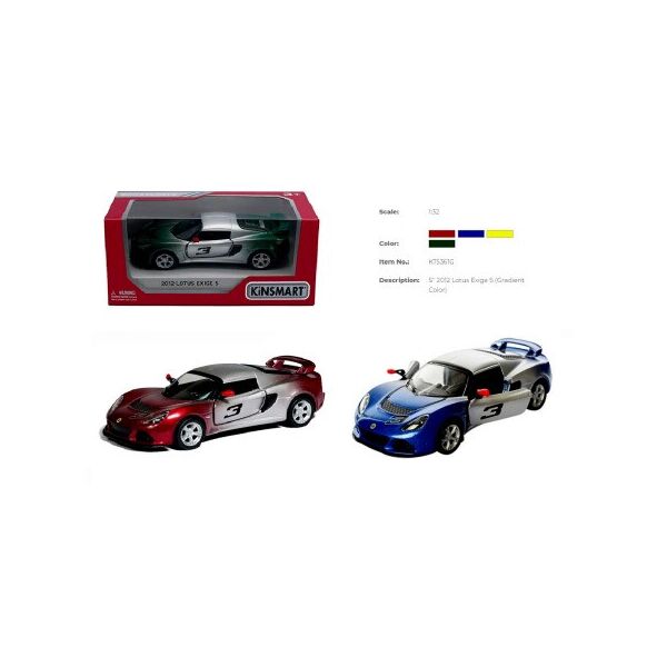 

Машина метал. "Kinsmart" "LOTUS EXIGE S (Gradient color) ", инерц., откр.двери, 4 цвета, в кор. 16*8*7,5см (96шт/4)