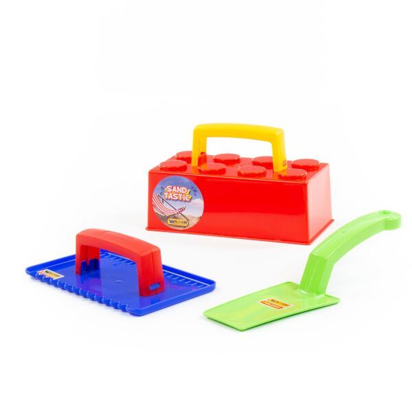 

Набор каменщика №2 "Sand Tastic", 3 эл., шпатель, затырка, песочную форму для выделки кирпича, в сетке 22*14см, ТМ Полесье, Беларусь (18шт)