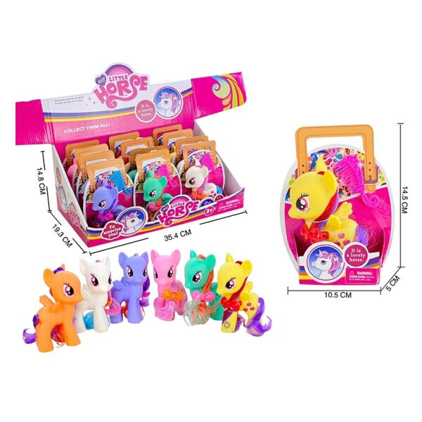 

Пони с крыльями, аксессуары, 6 цветов, 12шт, в кор. 36*15*19,5см (32/384)