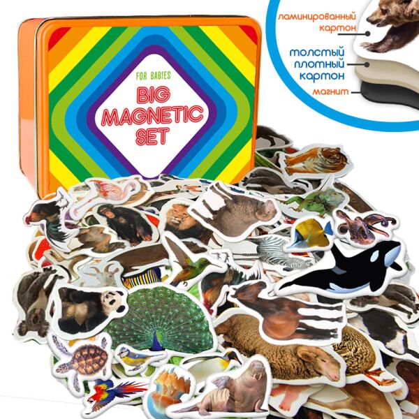 

Набор магнитов 5 в 1 "Animals only", в кор. 18*14*9см , Украина, Magdum