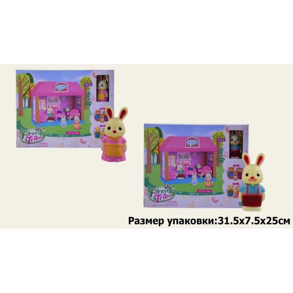 

Домик "Лесные жители", 1 этаж, гостинная, фигурки 2шт, (6,5см и 9см), в кор. 31*25*8см (36шт)