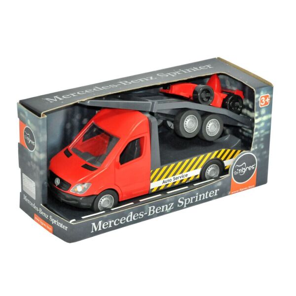 

Автомобиль "Mercedes-Benz Sprinter" эвакуатор с лафером (черный), в кор. 29*13*11см, TM Wader