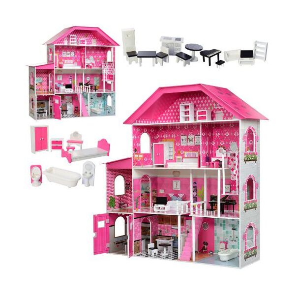 

Домик деревянный 4 этажа, 140*36,5*135см, мебель, в кор. 42*18,5*118,5см (1шт)