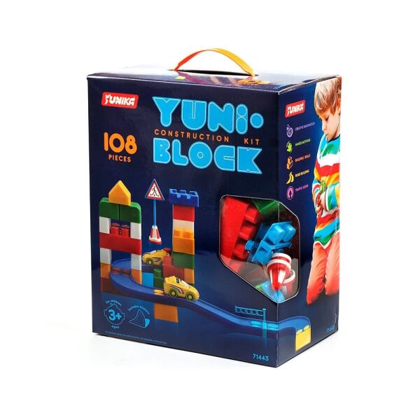 

Конструктор дитячий "YUNI-BLOK" 108 деталей, в кор. 38*31*18см, ТМ Юника, Украина (8шт)