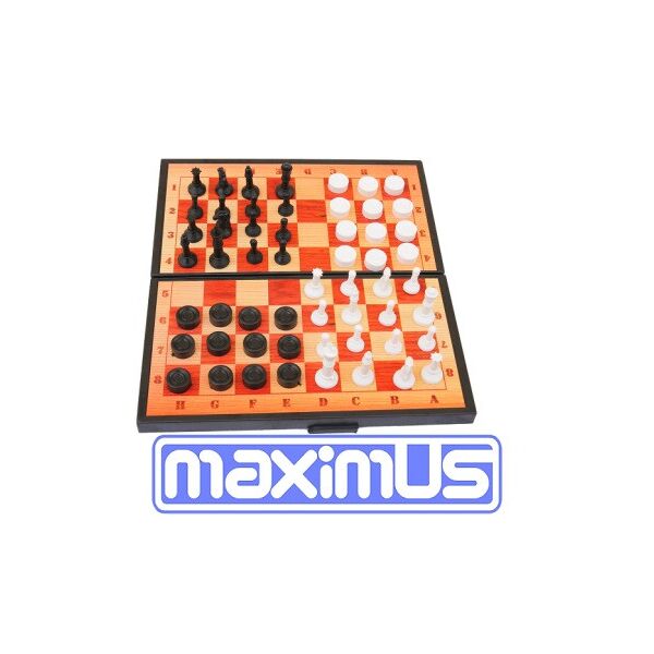

Шашки 3в1, (шашки + шахматы+нарды), в кор. 22*12*3см, ТМ MAXIMUS, Украина (30шт)