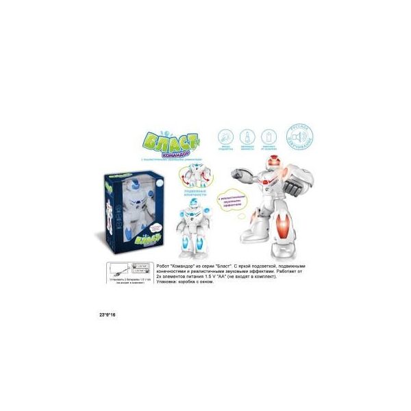 

Робот '"Бласт" RUS, батар., муз., свет, 2 цвета, в кор. 23*9*16см (48шт)