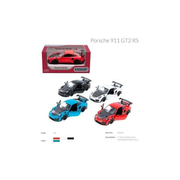 

Машина метал. "Kinsmart" "Porsche 911 GT2 RS", инерц., откр.двери, 4 цвета, в кор. 16*8*7,5см (96шт)