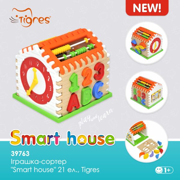 

Сортер "Smart house" 21 элемент, пак. 18*18*20см, ТМ Wader