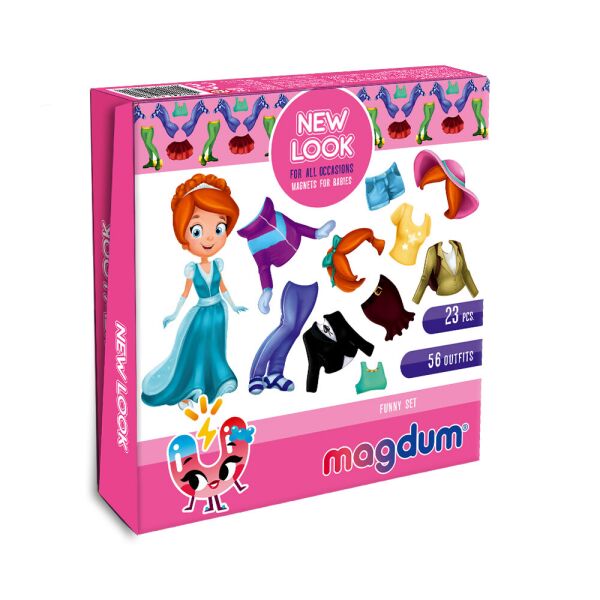 

Набор магнитов Magdum "Кукла с одеждой New look", 23 магнита, кукла, подставка, в кор. 20*4*20см Украина, Magdum