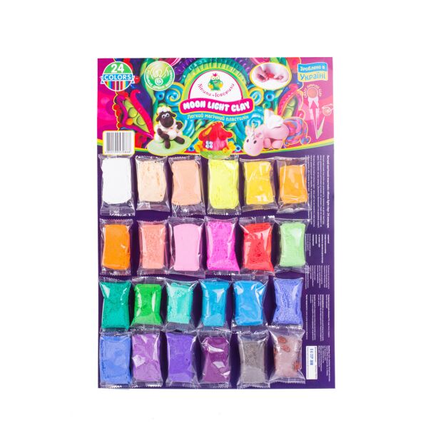 

Моделин "Moon Light Clay" 24 цвета по 6г, планшет 30*42см (42шт)