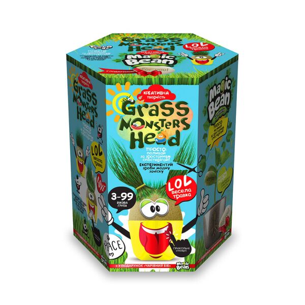 

Травянчик Grass monsters head Веселая травка, укр., в кор. 14*11*10см (8шт)