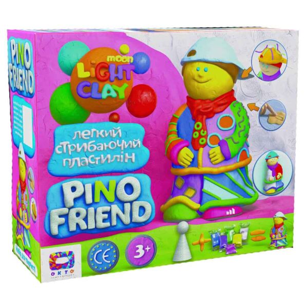 

Набор легкого прыгающего пластилина ТМ Moon Light Clay Pino ТМ Moon Light Clay Pino Friend Джексон, в кор. 22*28*12см
